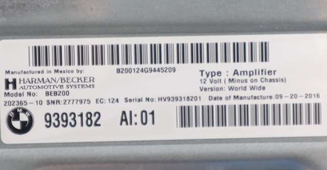 Bilstereo forsterker til BMW X5 2013-2018 (F15) (F15) (BMW|9 393 182|)