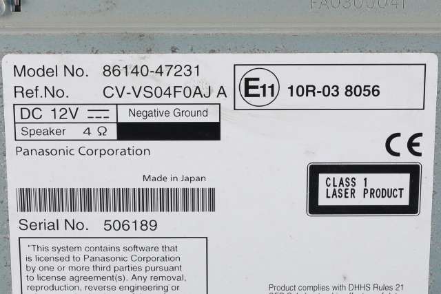 Bilstereo navigasjon til Toyota Prius +7 2012-2020 (Type III) (stasjonsvogn) (stasjonsvogn) (TOYOTA|86140-47231|)