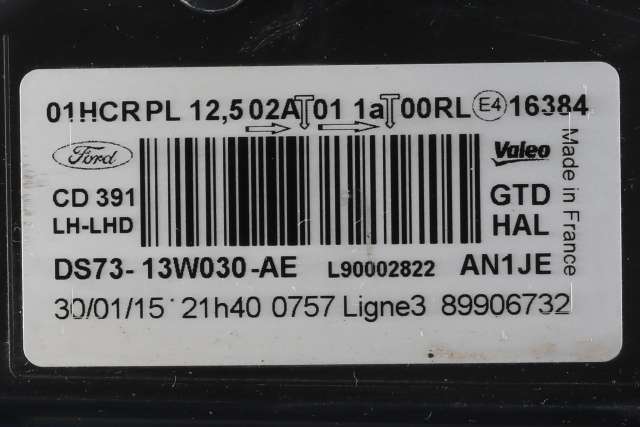 Frontlykt venstre halogen til Ford Mondeo 2014-2019 (Type V, Fase 1)  (FORD|DS73-13W030-AE|)