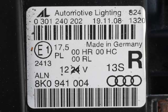 Frontlykt høyre halogen til Audi A4 2007-2014 (Type IV) (B8) (B8) (VAG|8K0 941 004|)