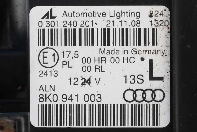 Frontlykt venstre halogen til Audi A4 2007-2014 (Type IV) (B8) (B8) (VAG|8K0 941 003|)