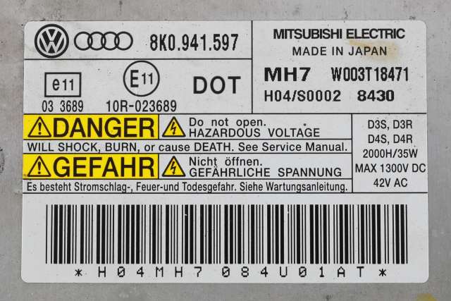 Frontlykt høyre xenon til Audi A4 2007-2014 (Type IV) (B8) (B8) (VAG|8K0 941 004 C|)