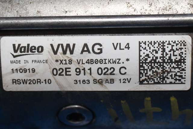 Starter diesel til Škoda Octavia 2017-2020 (Type III, Fase 2)  (VALEO|RSW20R-10|02E 911 022 C.|)