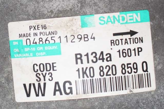 Aircondition kompressor til Škoda Superb 2008-2015 (Type II)  (SANDEN|1601P|1K0 820 859 Q|)