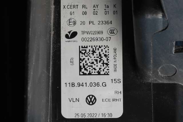 Frontlykt høyre full-LED til VW ID.5 2022-->>  (VAG|11B 941 036 G|)
