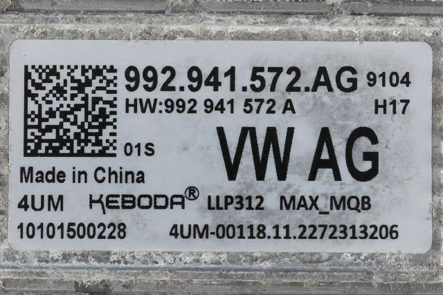 Styreenhet LED til VW ID.4 2020-->>  (VAG|992 941 572 AG|)