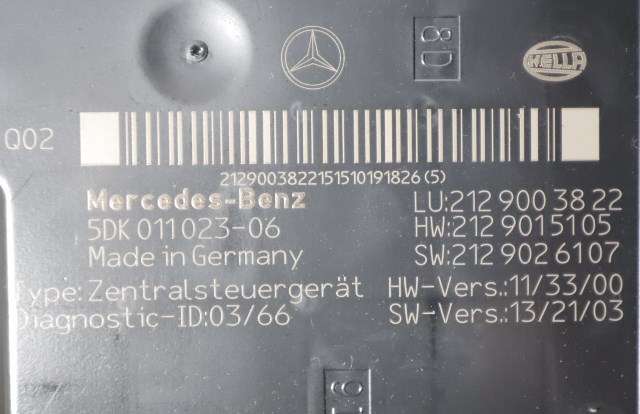 Styreenhet (SAM - Signal Acquisition Module) til Mercedes E-Klasse 2013-2016 (Fase 2) (W212) (W212) (HELLA|5DK 011 023-06|212 900 38 22|)