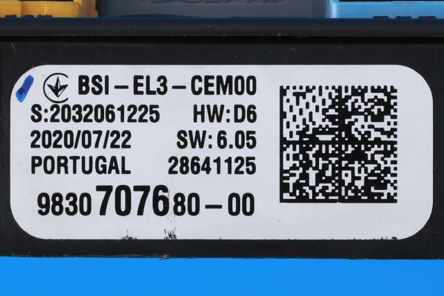 Styreenhet diverse til Toyota Proace City 2020-->>  (PSA|98 307076 80-00|)