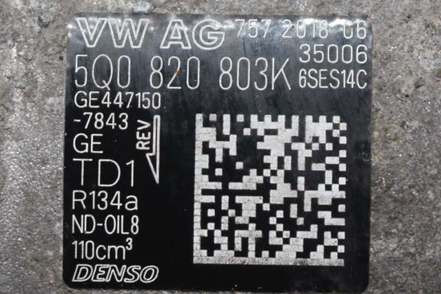 Aircondition kompressor til VW Transporter / Caravelle 2015-2019 (T6) (T6) (DENSO|447150-7843|5Q0 820 803 K|)