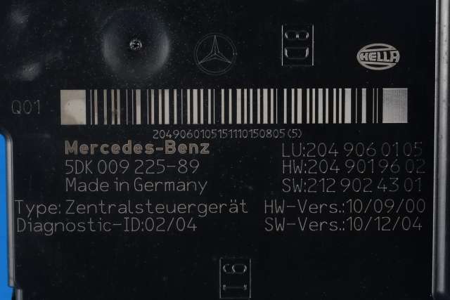 Styreenhet (SAM - Signal Acquisition Module) til Mercedes C-Klasse 2011-2014 (Fase 2) (W204) (W204) (HELLA|5DK 009 225-89|204 906 01 05|)