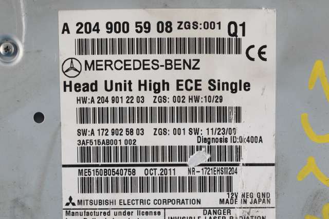 Bilstereo navigasjon til Mercedes C-Klasse 2011-2014 (Fase 2) (W204) (W204) (MERCEDES|A 204 900 59 08|)