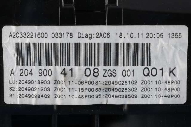 Instrumentpanel til Mercedes C-Klasse 2011-2014 (Fase 2) (W204) (W204) (MERCEDES|A 204 900 41 08|)