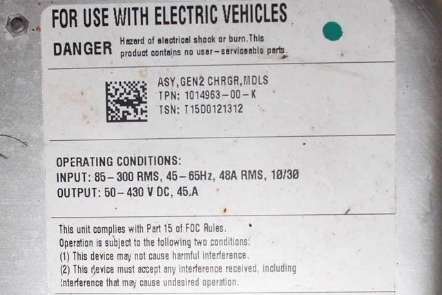 Batterilader (OBC - On Board Charger) til Tesla Model S 2013-2016 (Fase 1)  (TESLA|1014963-00-K|)