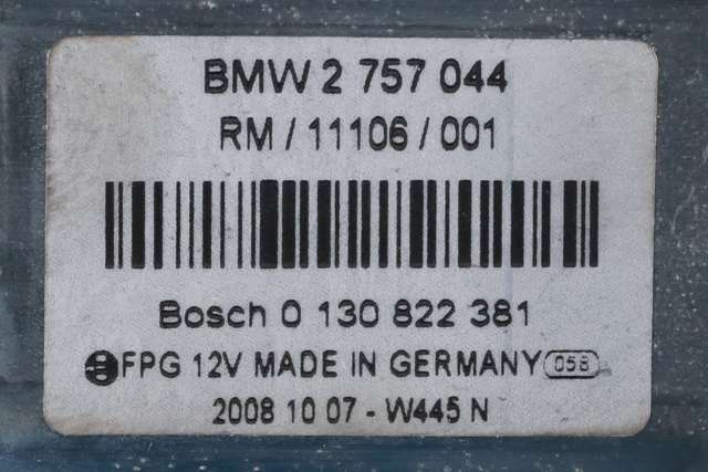 Ruteheis, kun motor, høyre foran til Mini One/Cooper 2007-2014 (R55-57) (R55-57) (BOSCH|0 130 822 381|2 757 044|)