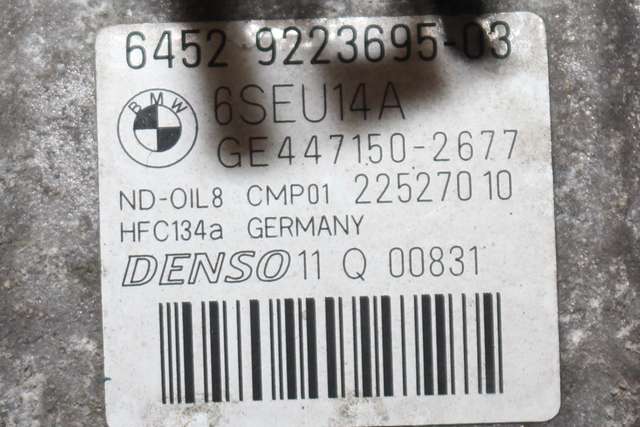 Aircondition kompressor til BMW 1-Serie 2011-2015 (Fase 1) (F20/F21) (F20/F21) (DENSO|447150-2677|64.52-9 223 695|)