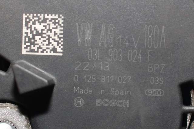 Dynamo diesel til VW Sharan 2010-->> (Type II) (BOSCH|0 125 811 027|03L 903 024 F. 14 VOLT - 180 AMP|)