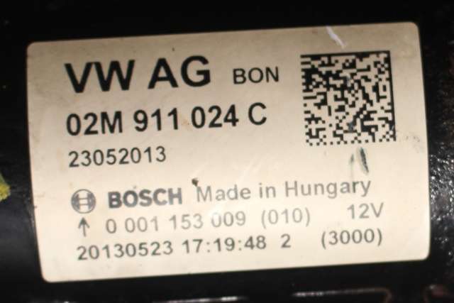 Starter diesel til VW Sharan 2010-->> (Type II) (BOSCH|0 001 153 009|02M 911 024 C|)
