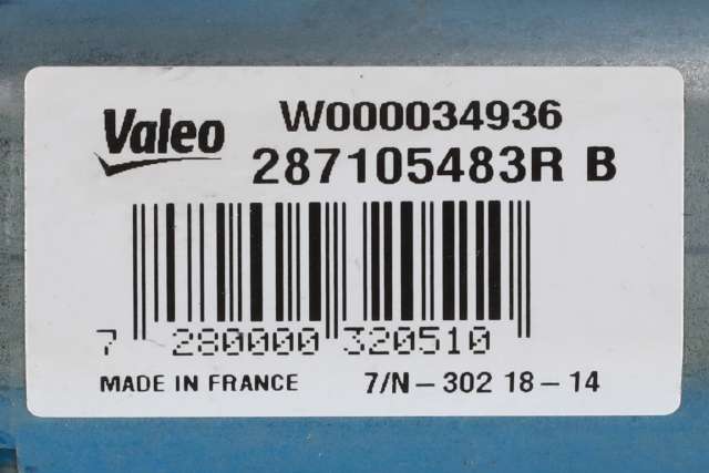 Viskermotor bakrute til Renault Captur 2013-2020 (Type I) (VALEO|W000034936|2871 05483R|)
