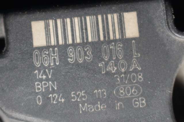 Dynamo til Audi A5 2007-2016 (Type I) (BOSCH|0 124 525 113|06H 903 016 L. 14 VOLT - 140 AMP|)