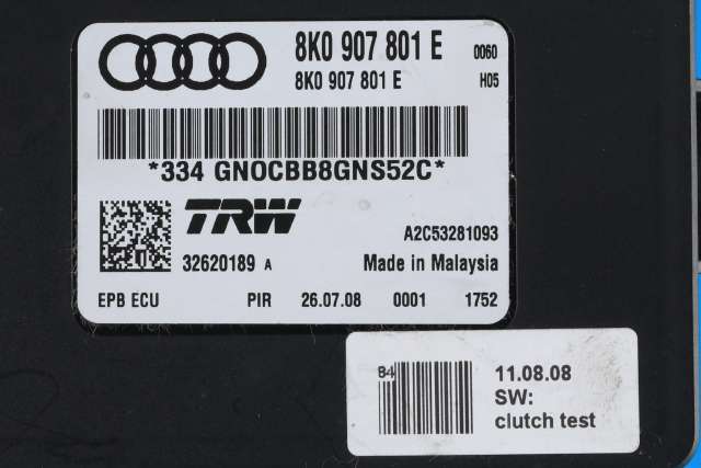 Styreenhet elektrisk parkbrems (EPB - Electric Parking Brake) til Audi A5 2007-2016 (Type I)  (VAG|8K0 907 801 E|)