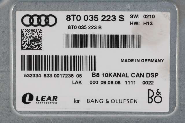 Bilstereo forsterker til Audi A5 2007-2016 (Type I) (VAG|8T0 035 223 S|)