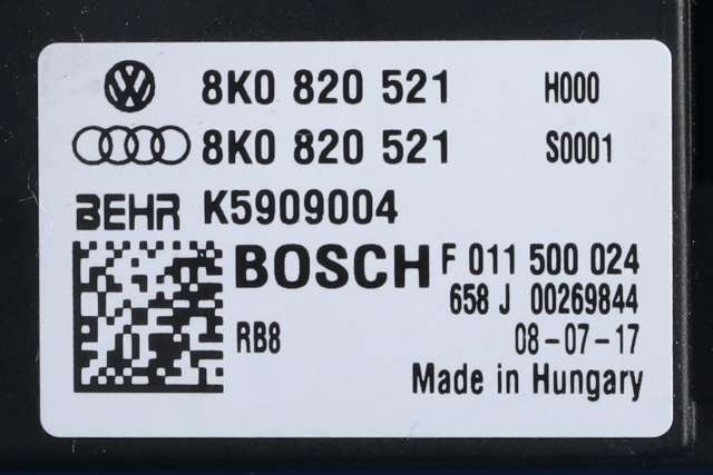 Varmeapparat motor til Audi A5 2007-2016 (Type I)  (VAG|8K1 820 021|8K0 820 521|)