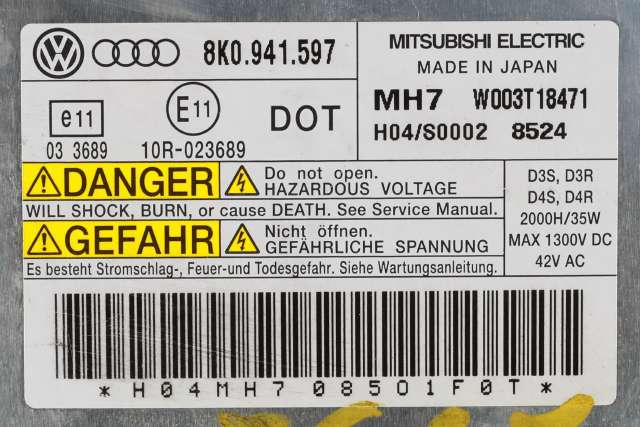 Styreenhet xenon/ballast til Audi A5 2007-2016 (Type I) (VAG|8K0 941 597|)