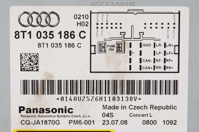 Bilstereo til Audi A5 2007-2016 (Type I) (VAG|8T1 035 186 C|)
