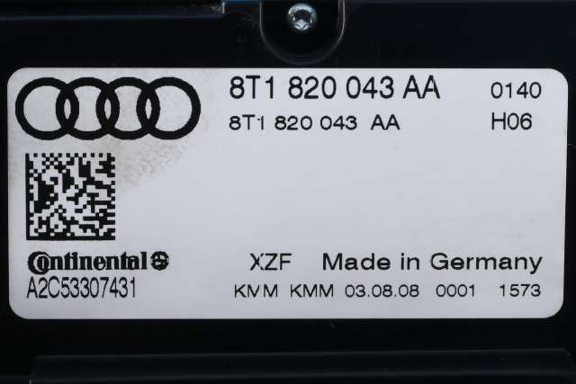 Varmeapparat betjening til Audi A5 2007-2016 (Type I) (VAG|8T1 820 043 AA|)