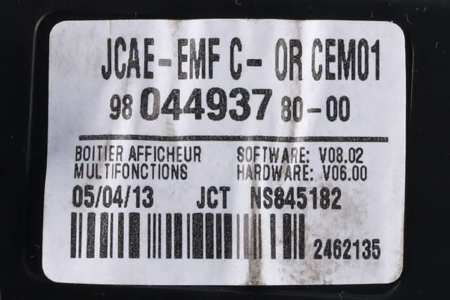 Multimedia display (MCU - Media Controller Unit) til Citroën C4 2011-2017 (Type II) (JOHNSON|NS845182|98 044937 80|)