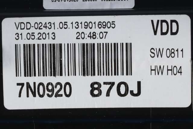 Instrumentpanel til VW Sharan 2010-->> (Type II) (VAG|7N0 920 870 J|)