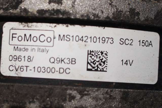 Dynamo til Ford Focus 2014-2018 (Type III, Fase 2) (DENSO|104210-1973|CV6T-10300-DC. 14 VOLT - 150 AMP|)