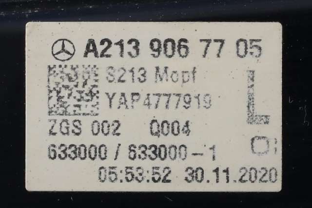 Baklykt venstre indre til Mercedes E-Klasse 2016-2023 (W213) (W213) (MERCEDES|A 213 906 77 05|)