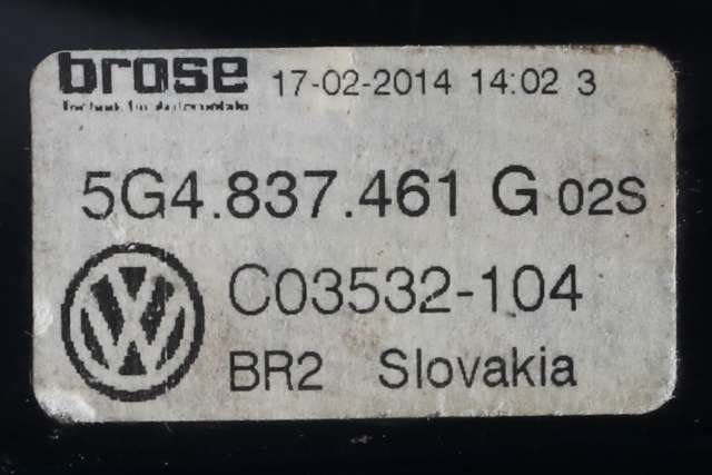 Ruteheis venstre foran til VW Golf VII 2012-2017 (Fase 1) (VAG|5G4 837 461 G|5Q0 959 801 B|)