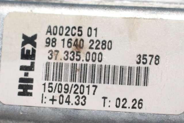 Ruteheis høyre bak til Peugeot 208 2012-2019 (Type I)  (PEUGEOT|98 164022 80|98 164014 80|)