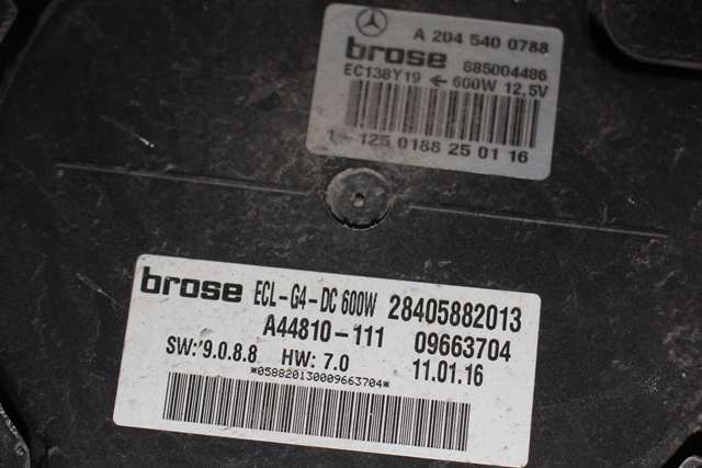 Kjølevifte til Mercedes B-Klasse, electric drive 2014-2018 (W242) (W242) (MERCEDES|A 204 906 68 02|)
