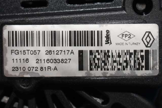 Dynamo diesel til Dacia Duster 2010-2017 (Type I) (VALEO|2612717A|231007281 R-A|)