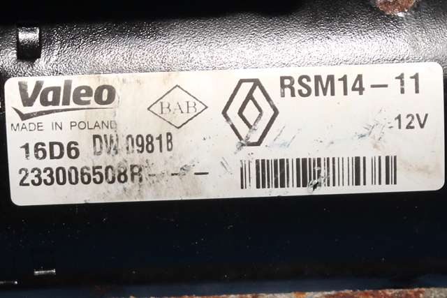 Starter diesel til Dacia Duster 2010-2017 (Type I)  (VALEO|RSM14-11|233006508R|)