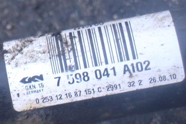 Drivaksel venstre bak, diesel/automat til BMW X3 2010-2017 (F25) (F25) (BMW|7 598 041|)