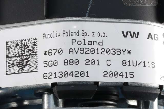 Airbag ratt til VW Golf VII 2012-2017 (Fase 1) (VAG|5G0 419 091|5G0 880 201 C|)