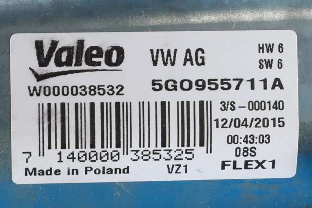 Viskermotor bakrute til VW Golf VII 2012-2017 (Fase 1) (VAG|5G0 955 711 A|)