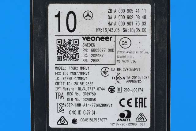 Sensor blindsone til Mercedes E-Klasse 2016-2023 (W213) (W213) (MERCEDES|A 000 905 41 11|)