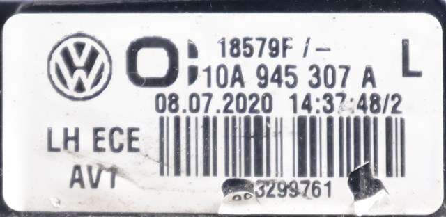 Baklykt venstre indre til VW ID.3 2020-->>  (VAG|10A 945 307 A|)