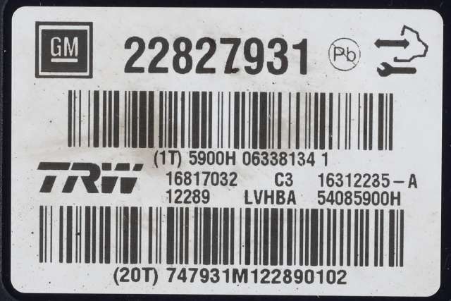 ABS sentral til Opel Insignia A 2009-2014 (TRW|16312235-A|22827931|)