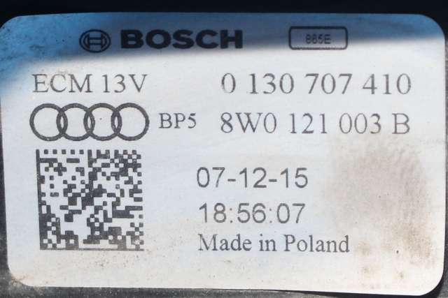 Kjølevifte til Audi A4 2015-2019 (Type V, Fase 1) (B9) (B9) (VAG|8Q0 121 003 B|8W0 959 455 C|)