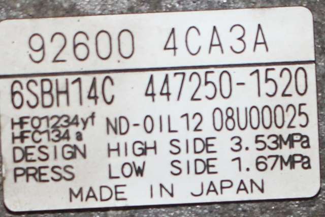 Aircondition kompressor til Nissan X-Trail 2014-2022 (T32) (T32) (DENSO|447250-1520|92600-4CA3A|)