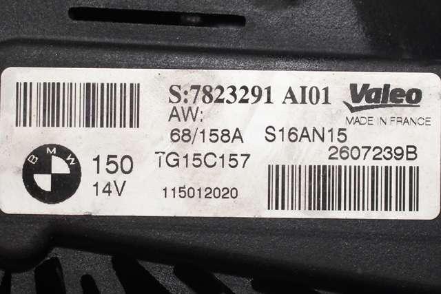 Dynamo diesel til Mini Countryman 2010-2016 (R60) (R60) (VALEO|2607239B|7 823 291. 14 VOLT - 150 AMP|)