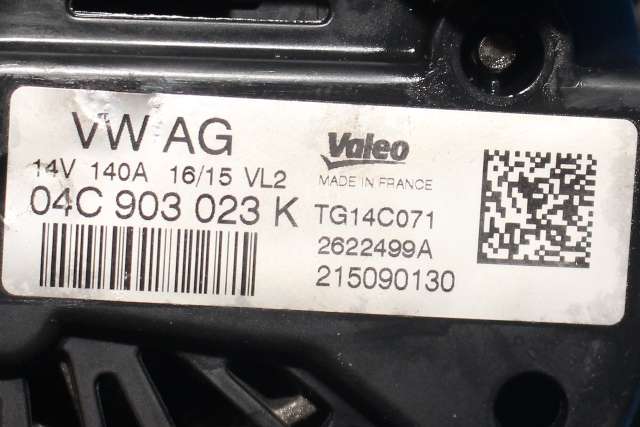 Dynamo til VW Golf VII 2012-2017 (Fase 1) (VALEO|2622499A|04C 903 023 K. 14 VOLT - 140 AMP|)