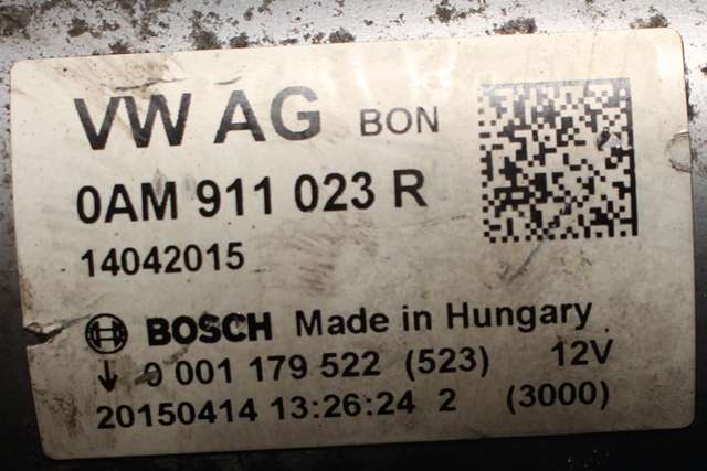 Starter til VW Golf VII 2012-2017 (Fase 1)  (BOSCH|0 001 179 522|0AM 911 023 R.|)