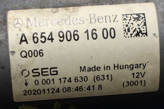 Starter diesel til Mercedes E-Klasse 2016-2023 (W213) (W213) (BOSCH|0 001 174 630|A 654 906 16 00|)